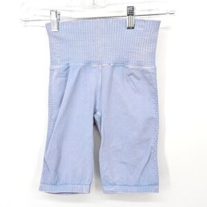 FP Movement Biker‎ Shorts Womens XS/Small Periwinkle Blue Ribbed Seamless Active